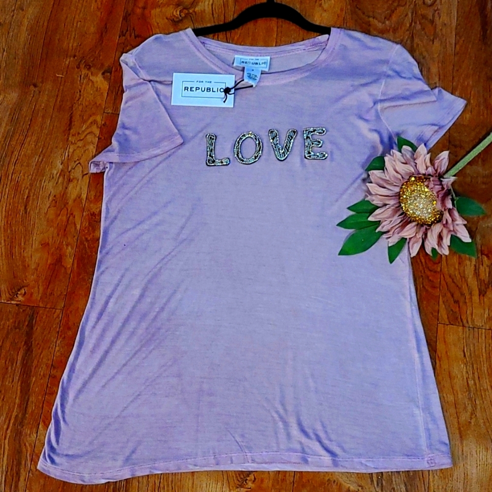 For the Republic rose color beaded top in size S.